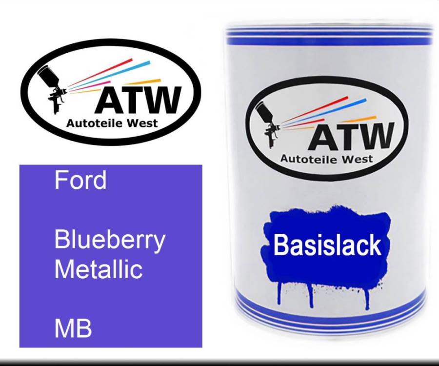 Ford, Blueberry Metallic, MB: 500ml Lackdose, von ATW Autoteile West.